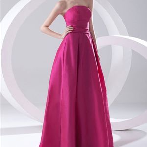 Mori Lee By Madeline Gardner Satin A-Line Prom Formal Bridesmaid Maxi Dress